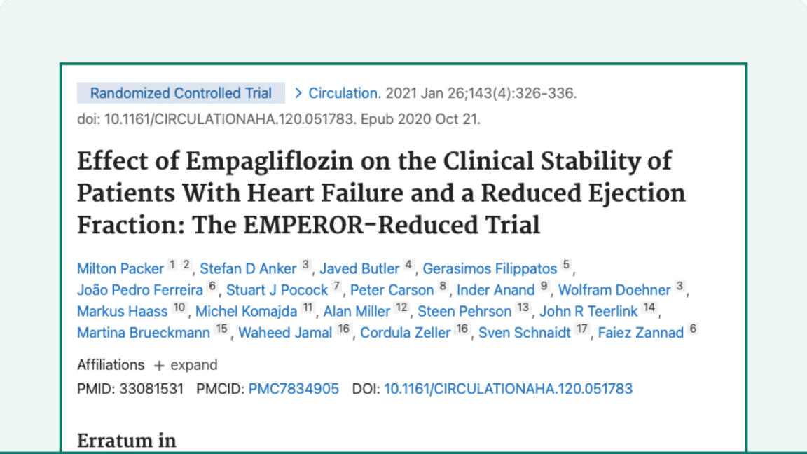 EMPEROR-Reduced Clinical Trial Publication